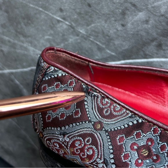 Andrea Nobile Milano Men Loafer Sz40‎ Tapestry Slip-On Made in Italy Leather main image 6